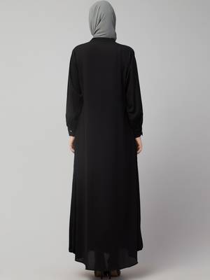 Nazneen Front Open with Embroidery Casual Abaya 2