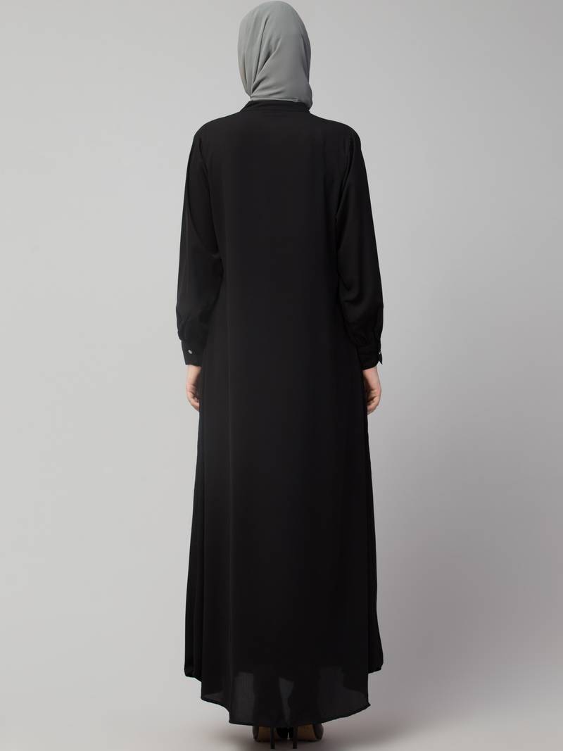 Nazneen Front Open with Embroidery Casual Abaya