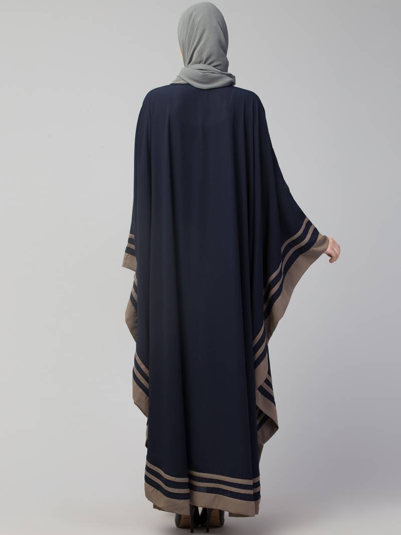Nazneen Contrast Banding Kaftan