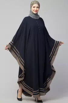 Nazneen Contrast Banding Kaftan