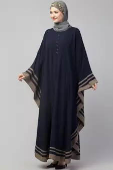Nazneen Contrast Banding Kaftan