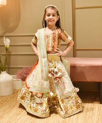 Multi Colour Choli With Printed Lehenga 1