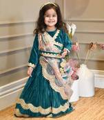 Green Crikle Velvet Lehenga Choli