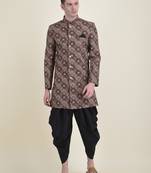 DEYANN Cotton Printed Sherwani With Trouser Set For Men