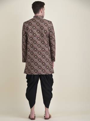 DEYANN Cotton Printed Sherwani With Trouser Set For Men 5