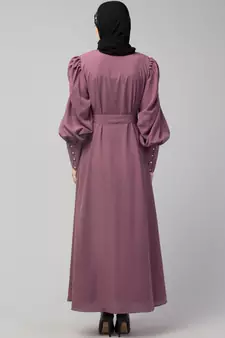 Nazneen Long Cuff Gathered Puffed Sleeve with Bet A line Abaya