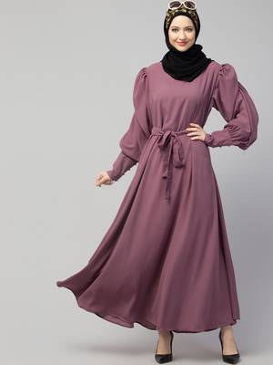 Nazneen Long Cuff Gathered Puffed Sleeve with Bet A line Abaya 4