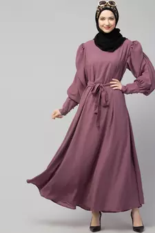 Nazneen Long Cuff Gathered Puffed Sleeve with Bet A line Abaya