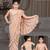 Kid's Ready to wear fawn colored Saree for girls with Sequin work stitched blouse