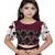 Kid's Ready to wear dark purple colored Saree for girls with Sequin work stitched blouse