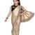 Kid's Ready to wear antique gold colored Saree for girls with Diamond work stitched blouse