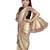 Kid's Ready to wear antique gold colored Saree for girls with Diamond work stitched blouse