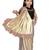 Kid's Ready to wear antique gold colored Saree for girls with Diamond work stitched blouse