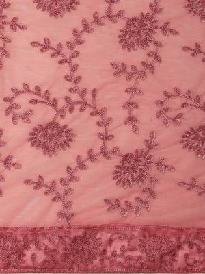 Floral Embroidered Saree With Embroidered Border With Blouse 3