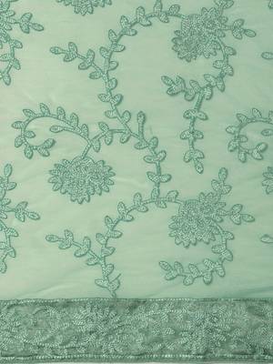 Floral Embroidered Saree With Embroidered Border With Blouse 4