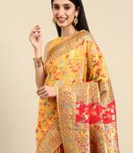 Spun Cotton Saree With Woven Design Border With Blouse