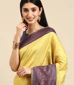 Banarasi silk blend saree with Woven design with blouse