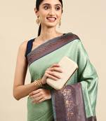 Banarasi silk blend saree with Woven design with blouse