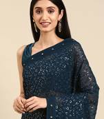 Georgette Saree  With Solid Border With Blouse