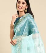 Organza Desinger Saree With Blouse