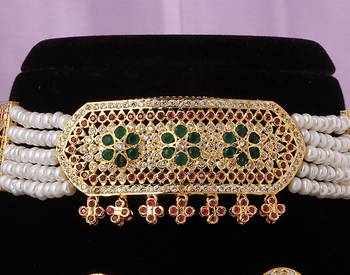 Real Natural Hyderabadi pearls choker Set 2