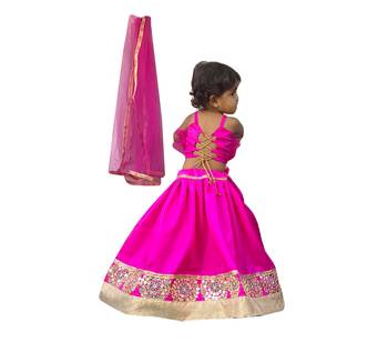 Aglare lehenga choli for baby girl lehenga choli saga satin embroidered lehenga choli. Pink 2