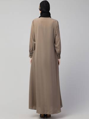 Nazneen Front Open with Embroidery Casual Abaya 2
