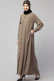 Nazneen Front Open with Embroidery Casual Abaya