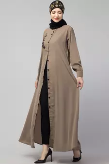 Nazneen Front Open with Embroidery Casual Abaya