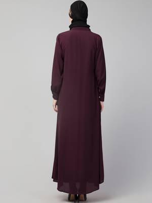 Nazneen Front Open with Embroidery Casual Abaya 2