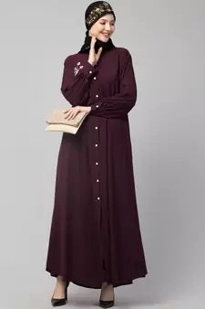 Nazneen Front Open with Embroidery Casual Abaya