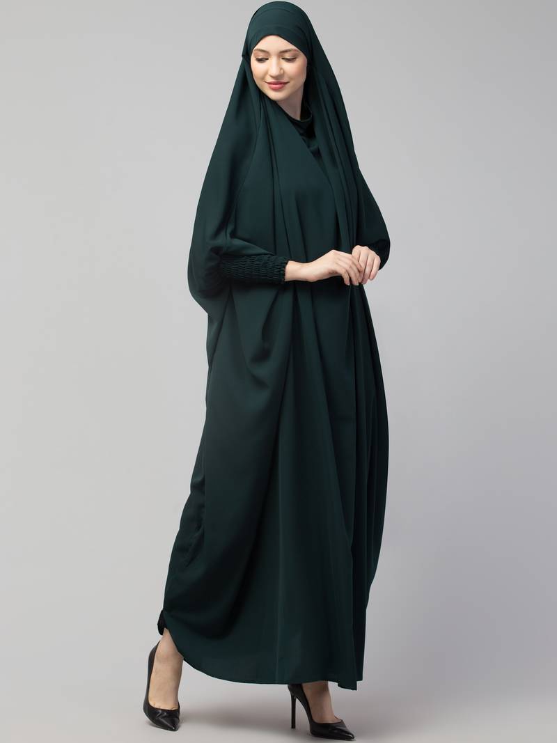 Nazneen Smoking Sleeve Tie at Back Ready To Wear Instant Full Size Jilbab