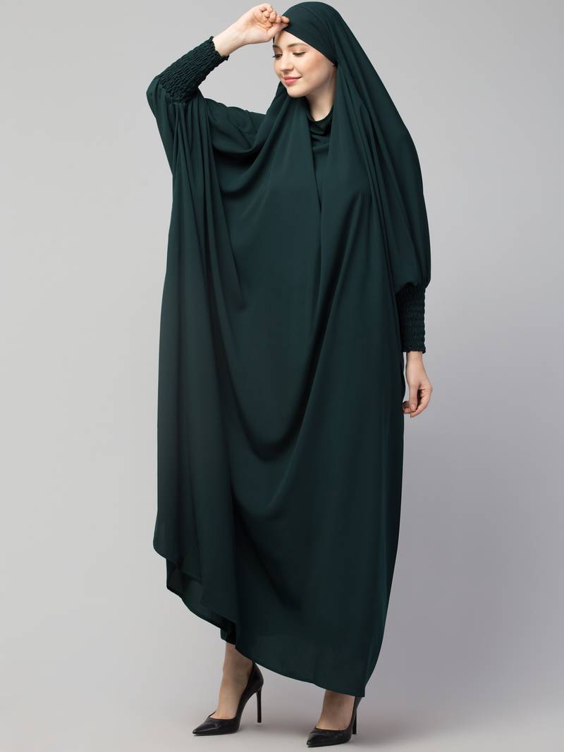 Nazneen Smoking Sleeve Tie at Back Ready To Wear Instant Full Size Jilbab