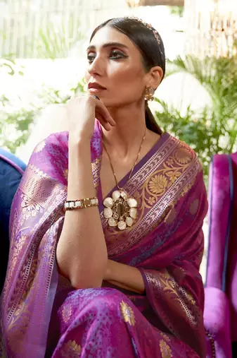 Lilac Purple Kanjivaram Saree