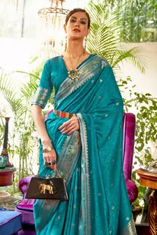 Carolina Blue Kanjivaram Saree