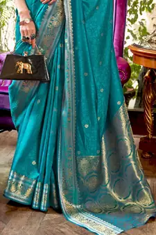 Carolina Blue Kanjivaram Saree