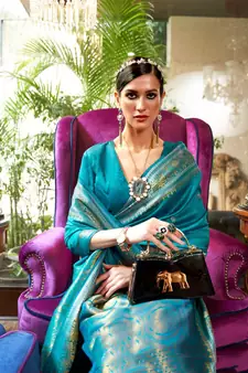 Carolina Blue Kanjivaram Saree