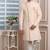 Beige printed jacquard sherwani