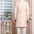 Beige printed jacquard sherwani