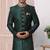 Green embroidered art silk sherwani