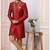 Maroon embroidered art silk sherwani