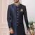 Blue embroidered art silk sherwani