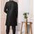 Black embroidered art silk sherwani
