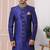 Blue embroidered art silk sherwani