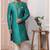 Green embroidered art silk sherwani