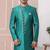 Green embroidered art silk sherwani