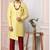 Yellow embroidered art silk sherwani