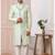 Green embroidered art silk sherwani