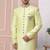 Green embroidered art silk sherwani