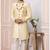 Fawn embroidered art silk sherwani